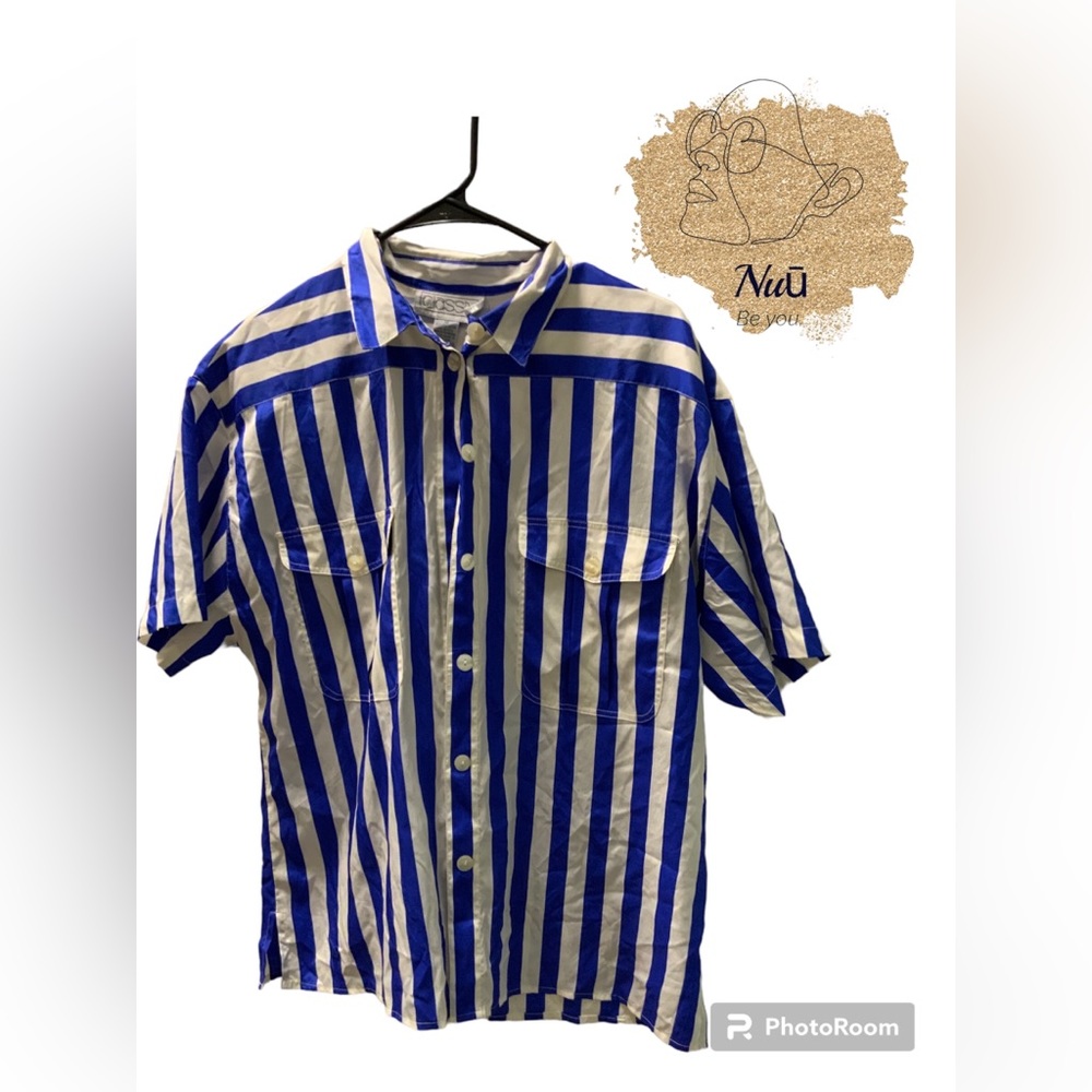 Classix Blue Pinstripe Shirt Size 16